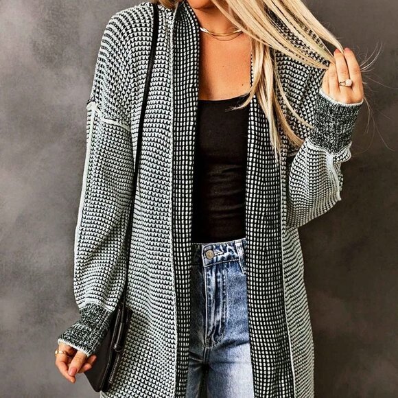 . Jackets & Blazers - Multicolor Casual Womens Drop Shoulder Open Front Coat